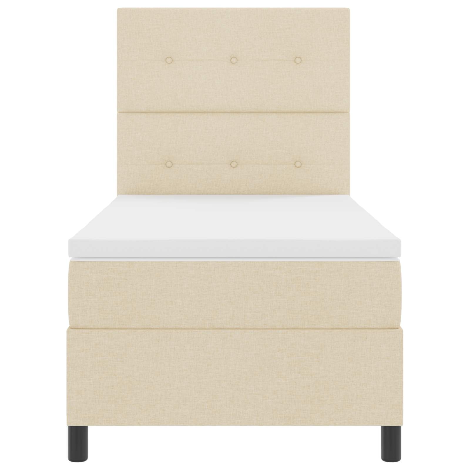 Boxspringbett mit LED-Lichtleisten Creme 80 x 200 cm Stoff