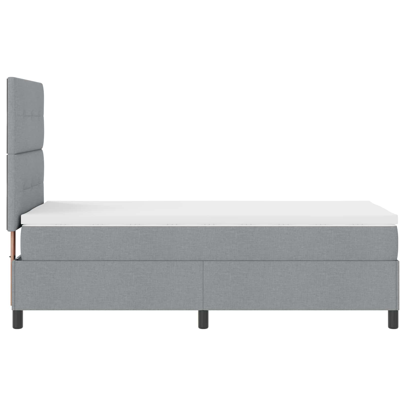 Boxspringbett mit LED-Lichtleisten Hellgrau 90 x 190 cm Stoff