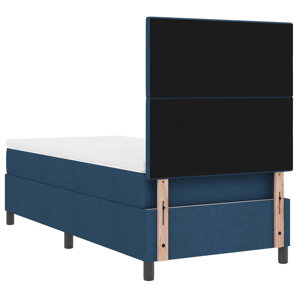 Boxspringbett mit LED-Lichtleisten Blau 90 x 190 cm Stoff