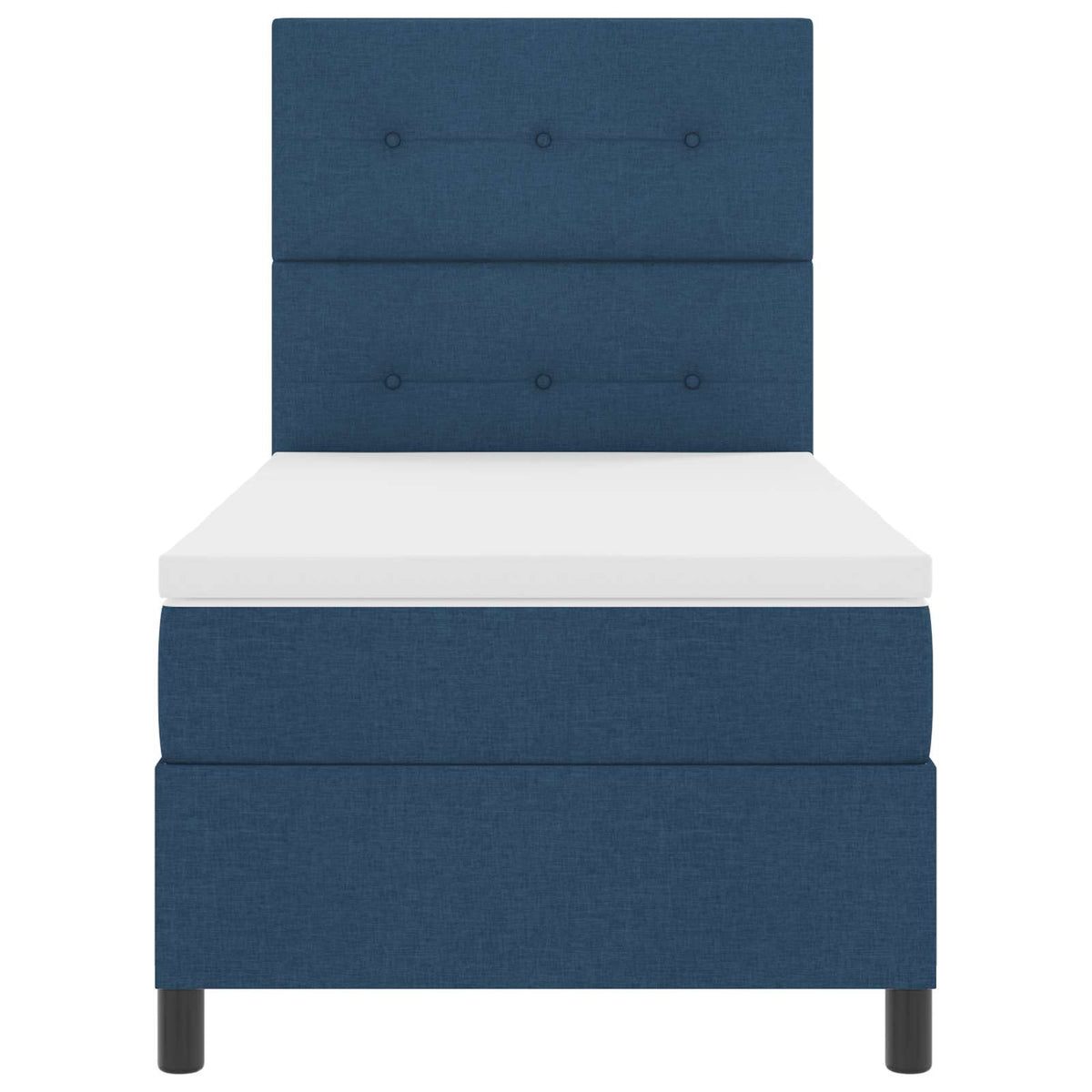 Boxspringbett mit LED-Lichtleisten Blau 90 x 190 cm Stoff