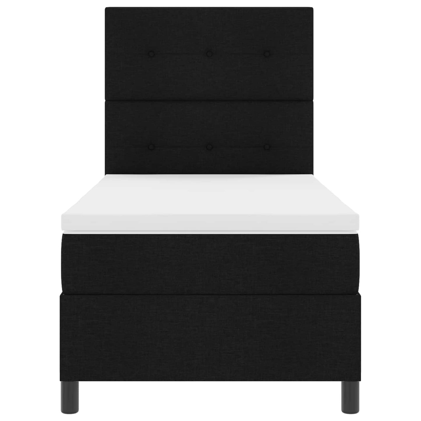 Boxspringbett mit LED-Lichtleisten Schwarz 90 x 200 cm Stoff