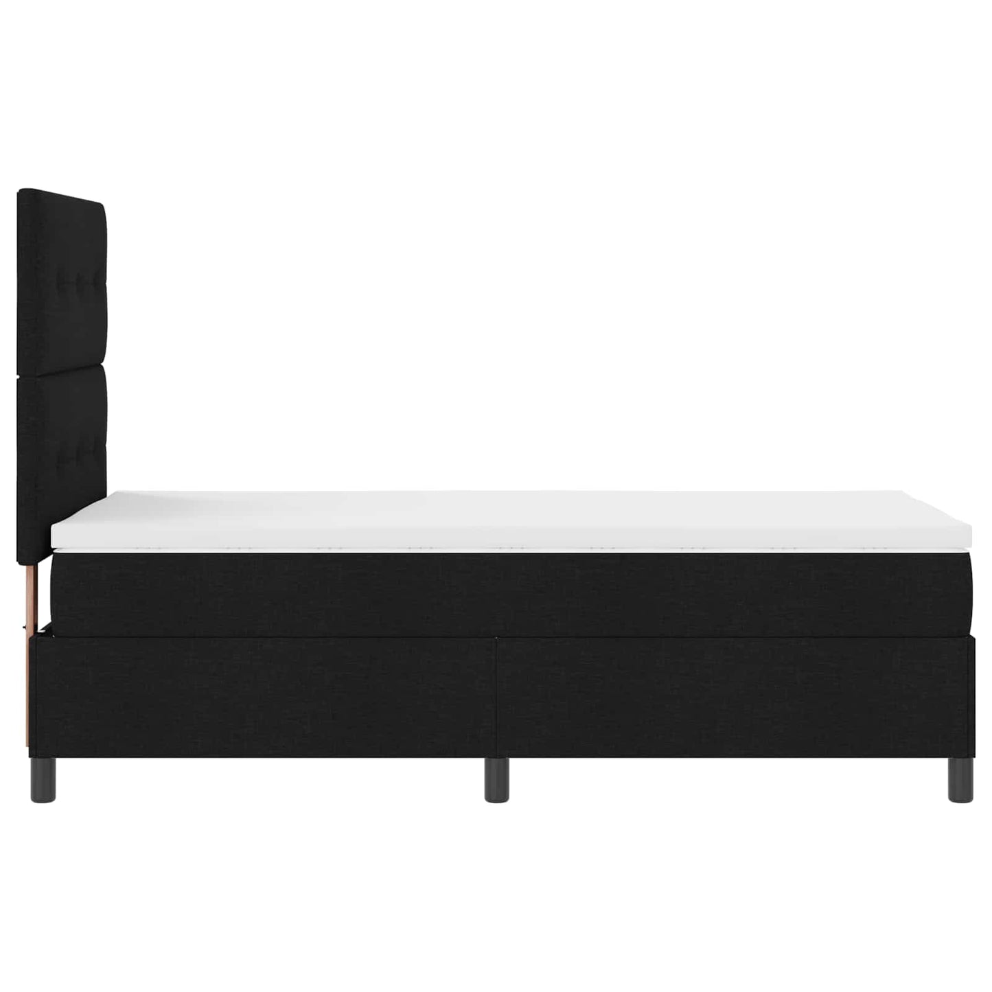 Boxspringbett mit LED-Lichtleisten Schwarz 90 x 200 cm Stoff
