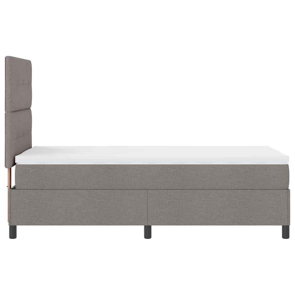 Boxspringbett mit LED-Lichtleisten Taupe 90 x 200 cm Stoff