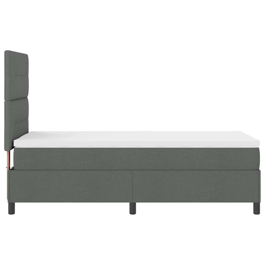 Boxspringbett mit Kopfteil Dunkelgrau 100 x 200 cm Stoff