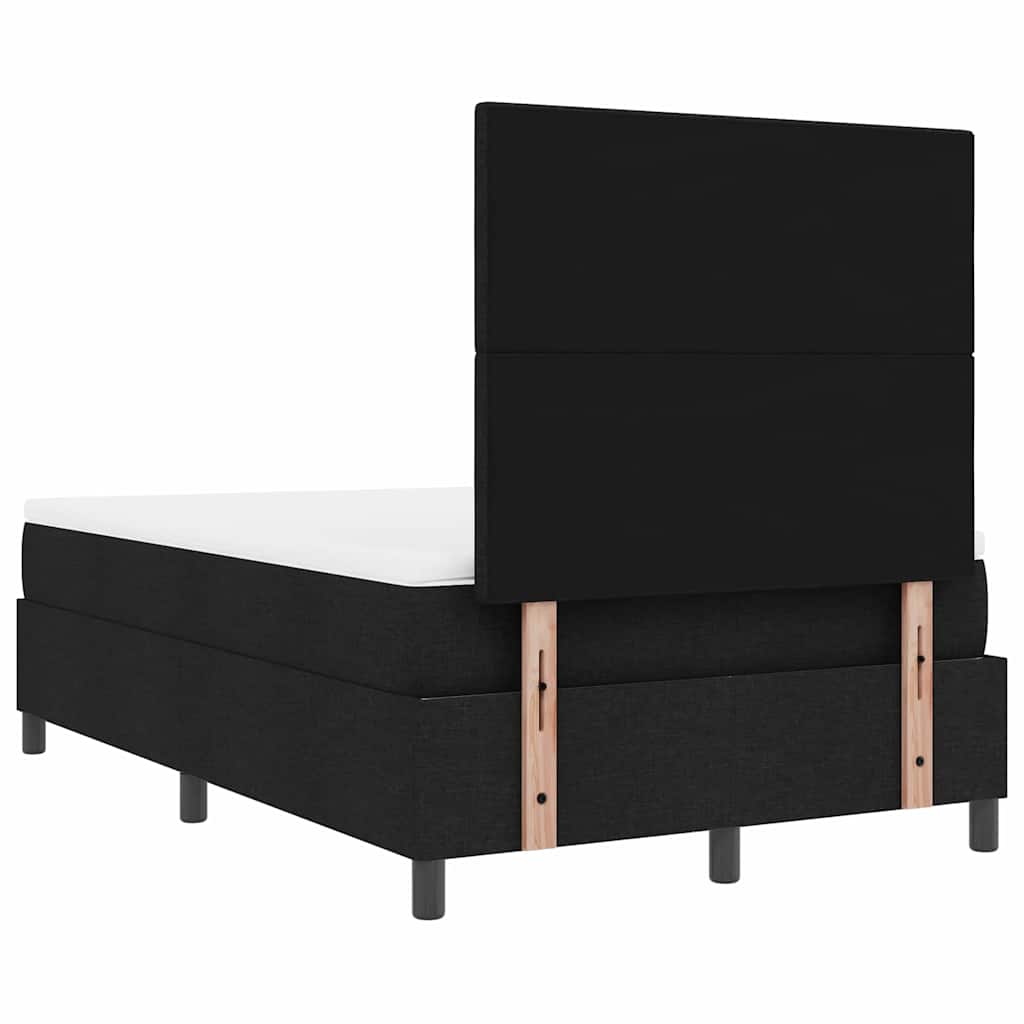 Boxspringbett mit LED-Lichtleisten Schwarz 120 x 190 cm Stoff