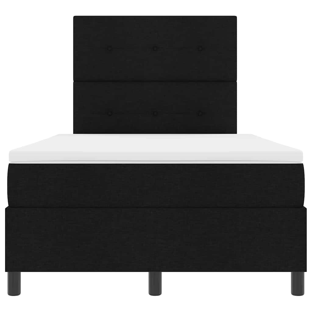 Boxspringbett mit LED-Lichtleisten Schwarz 120 x 190 cm Stoff