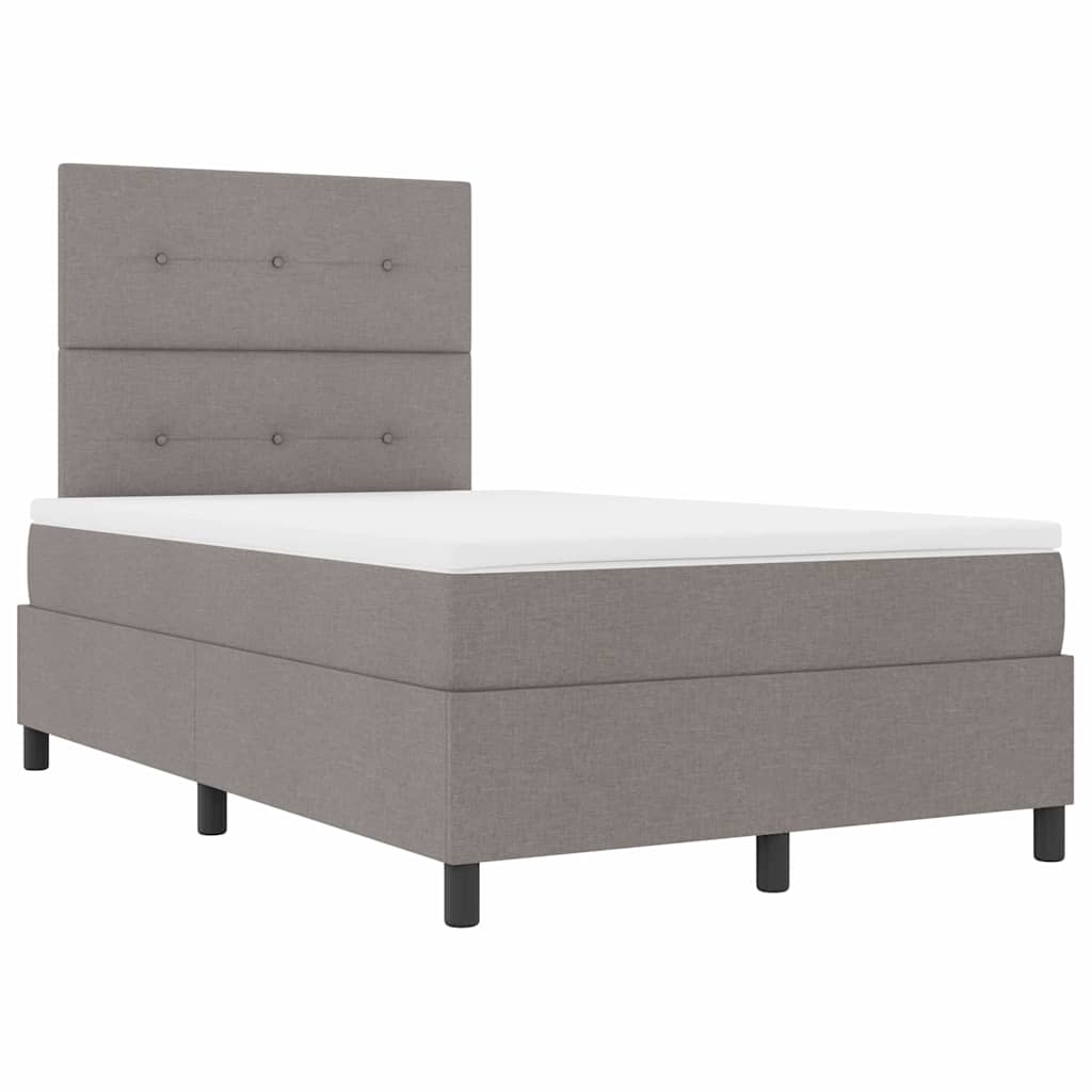 Boxspringbett mit LED-Lichtleisten Taupe 120 x 200 cm Stoff