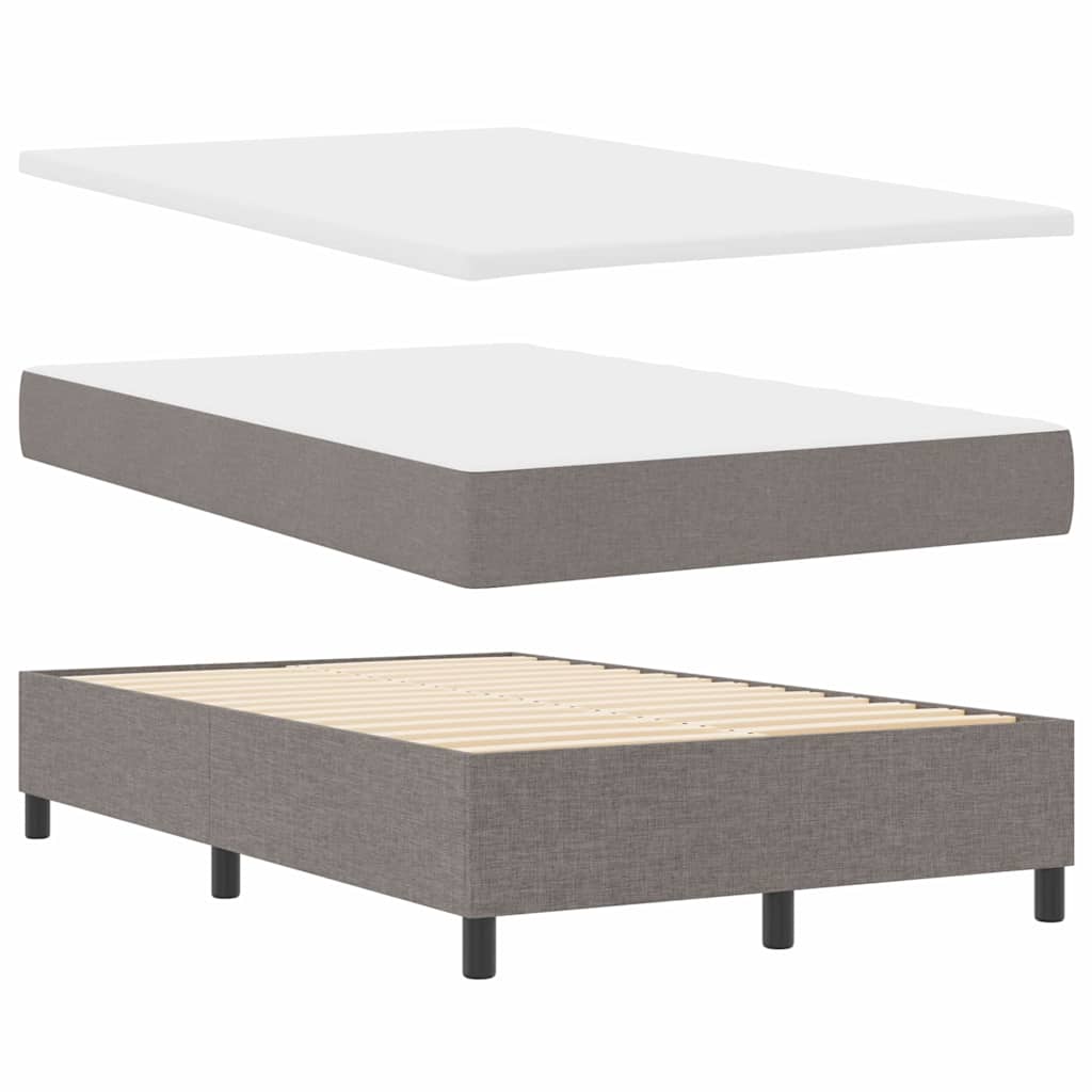 Boxspringbett mit LED-Lichtleisten Taupe 120 x 200 cm Stoff