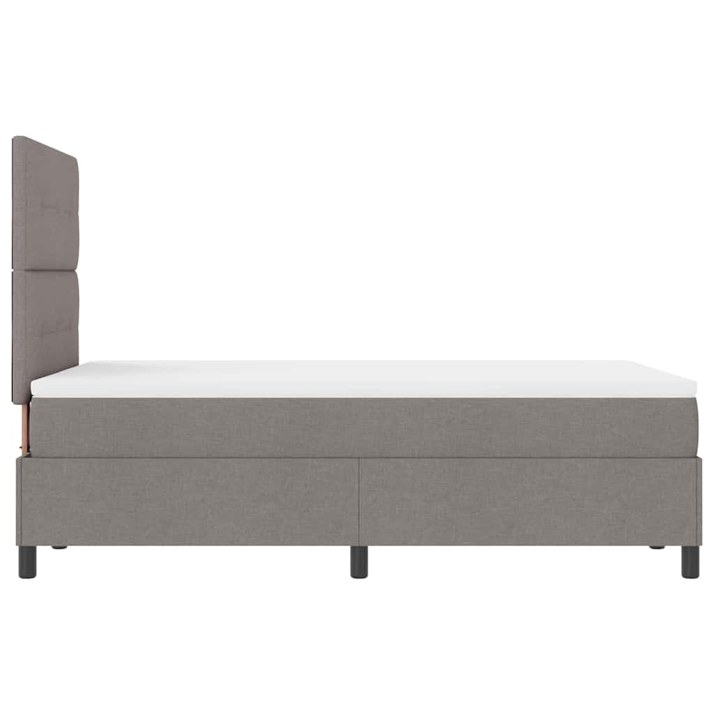 Boxspringbett mit LED-Lichtleisten Taupe 120 x 200 cm Stoff
