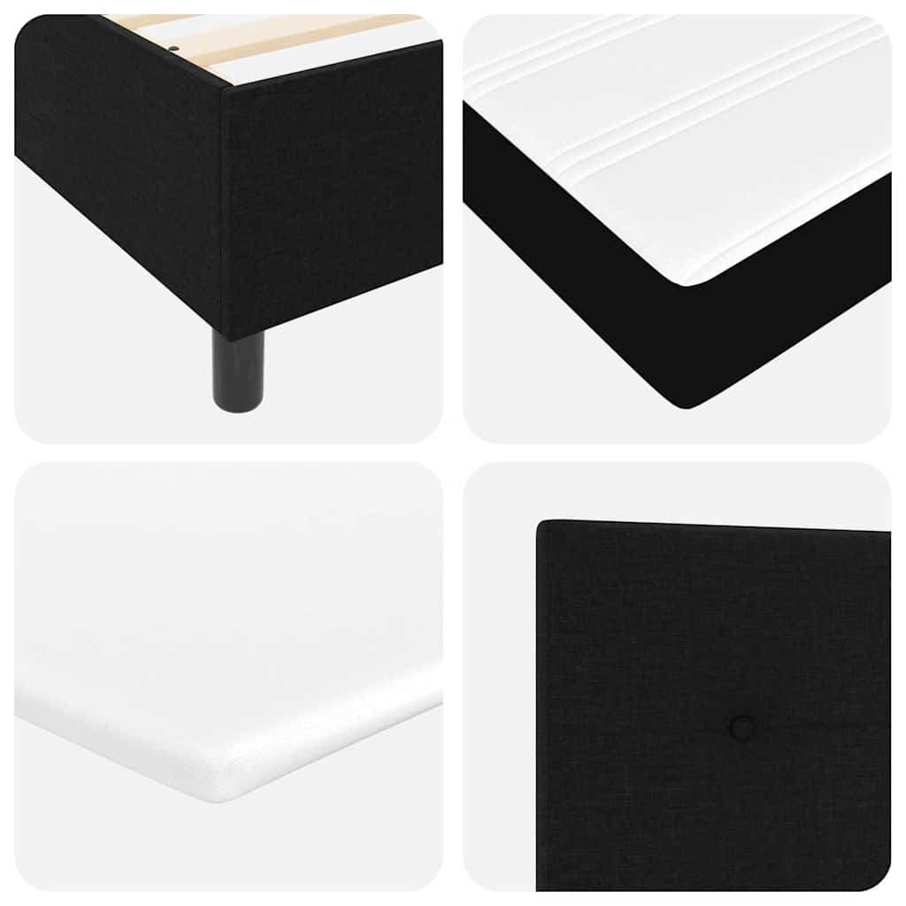 Boxspringbett mit LED-Lichtleisten Schwarz 140 x 190 cm Stoff