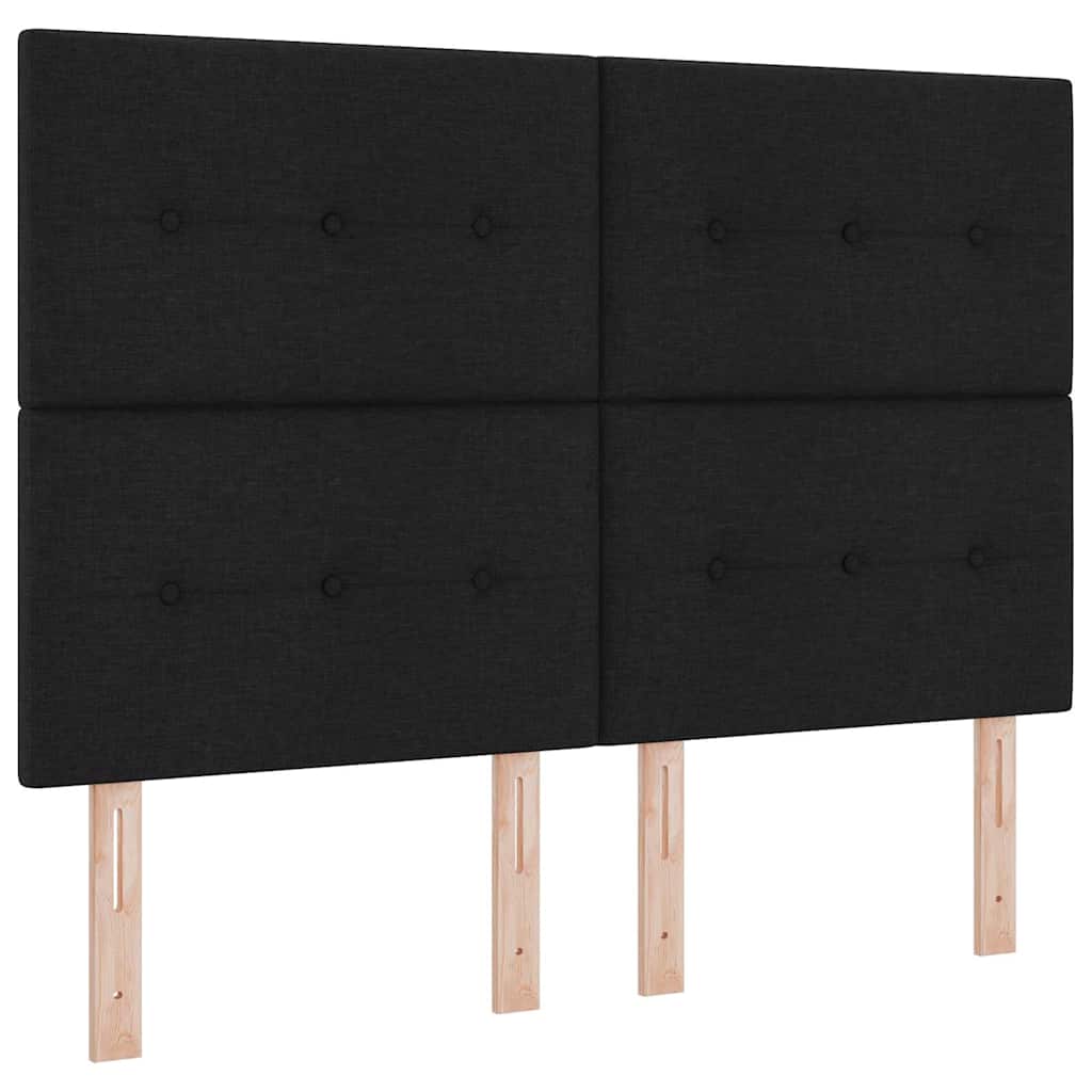 Boxspringbett mit LED-Lichtleisten Schwarz 140 x 190 cm Stoff