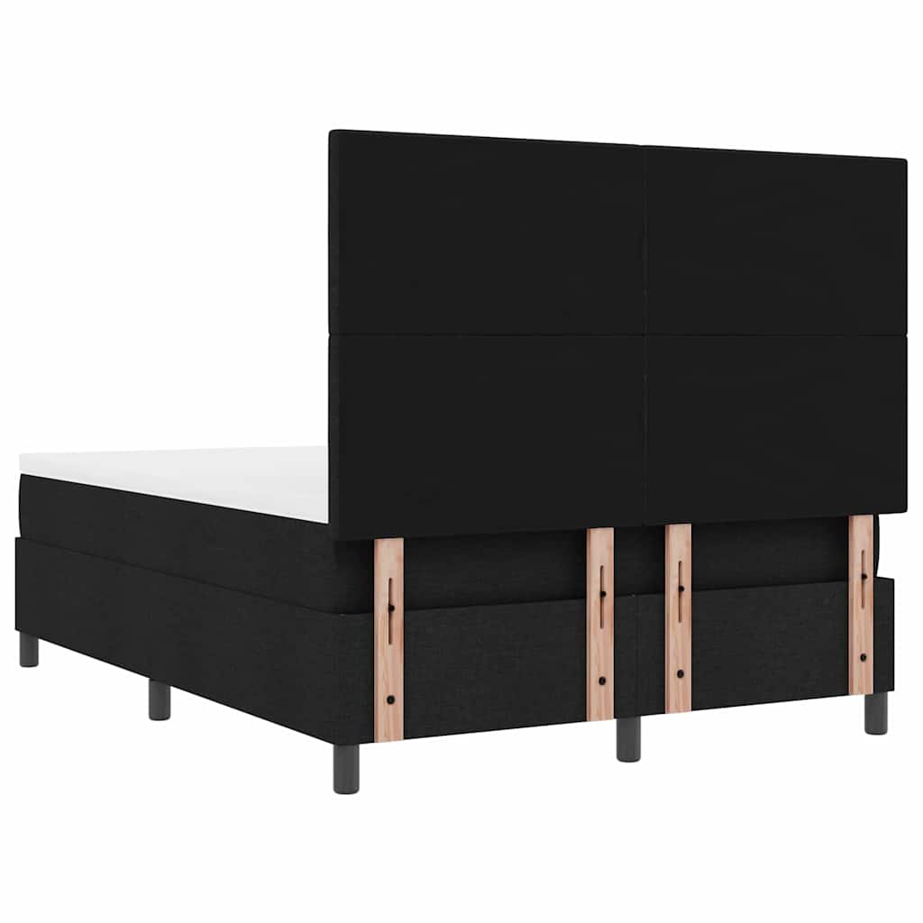Boxspringbett mit LED-Lichtleisten Schwarz 140 x 190 cm Stoff