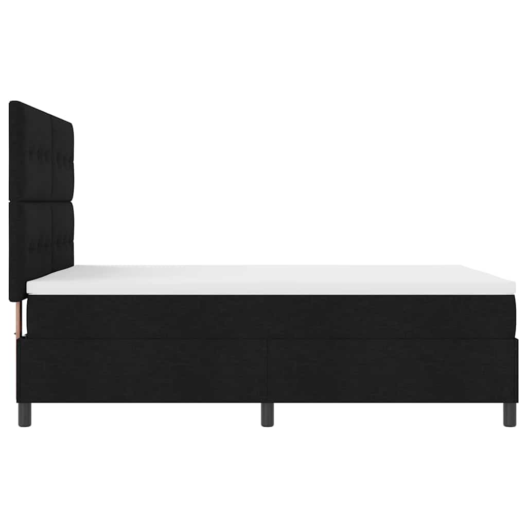 Boxspringbett mit LED-Lichtleisten Schwarz 140 x 190 cm Stoff