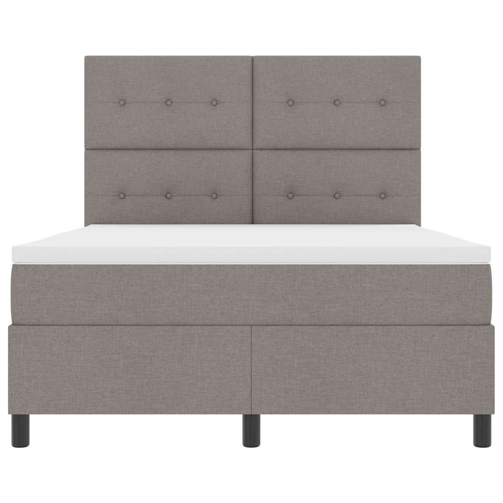 Boxspringbett mit Matratze mit LED Taupe 140 x 190 cm Stoff