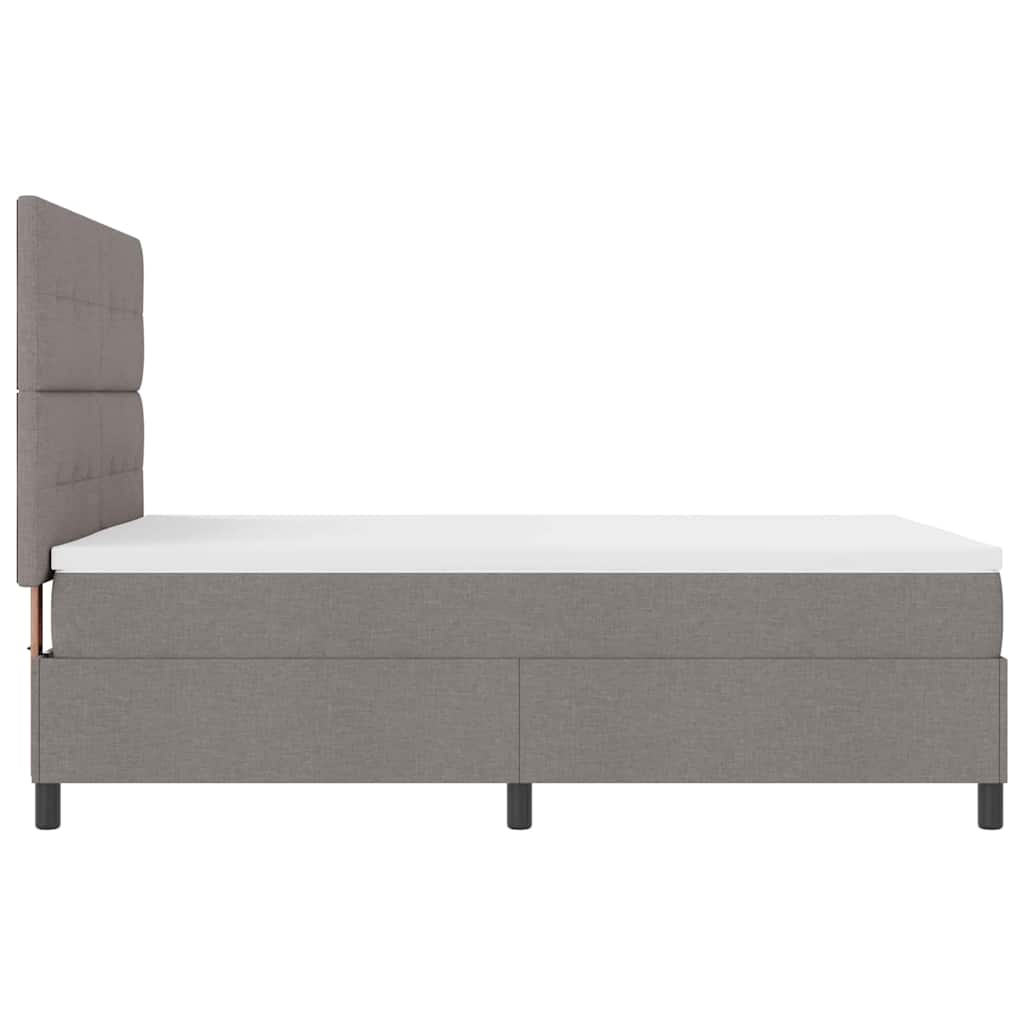 Boxspringbett mit Matratze mit LED Taupe 140 x 190 cm Stoff