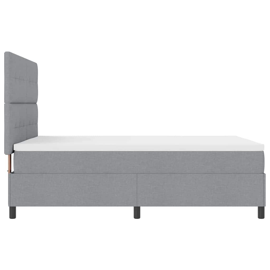 Boxspringbett mit LED-Lichtleisten Hellgrau 160 x 200 cm Stoff