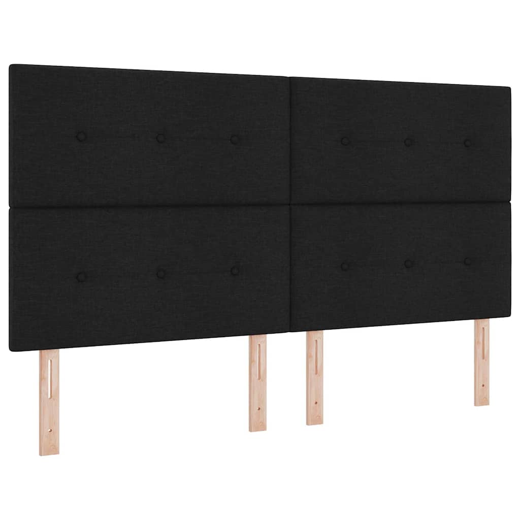 Boxspringbett mit LED-Lichtleisten Schwarz 180 x 200 cm Stoff