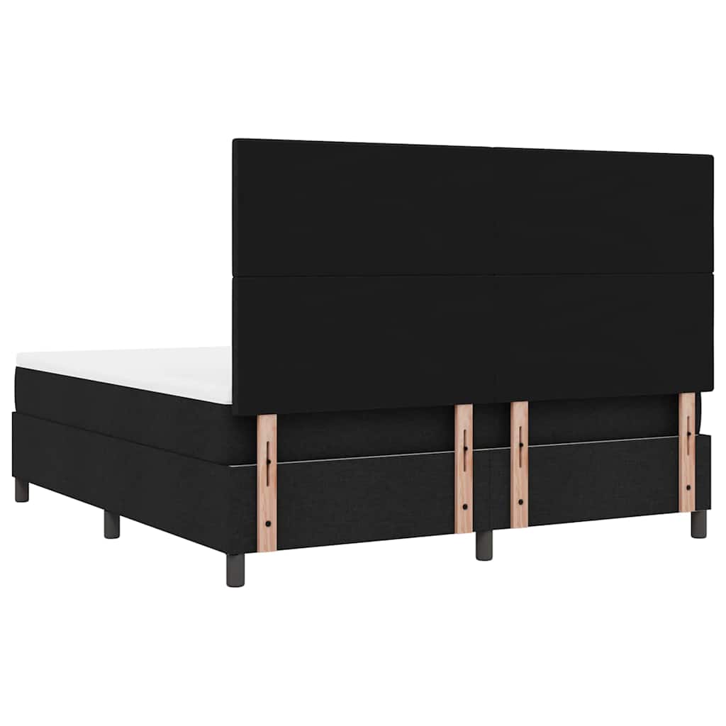 Boxspringbett mit LED-Lichtleisten Schwarz 180 x 200 cm Stoff