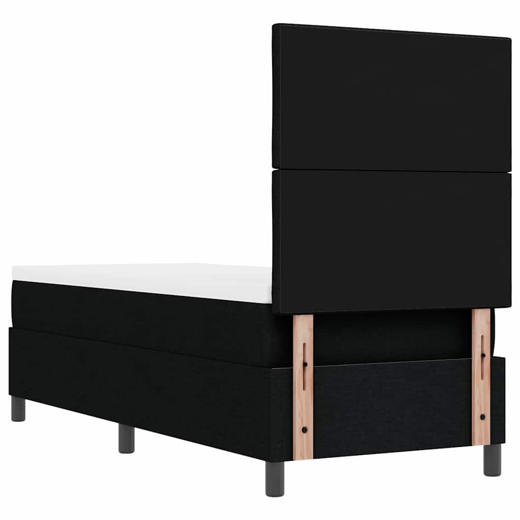 Boxspringbett mit LED-Lichtleisten Schwarz 80 x 200 cm Stoff