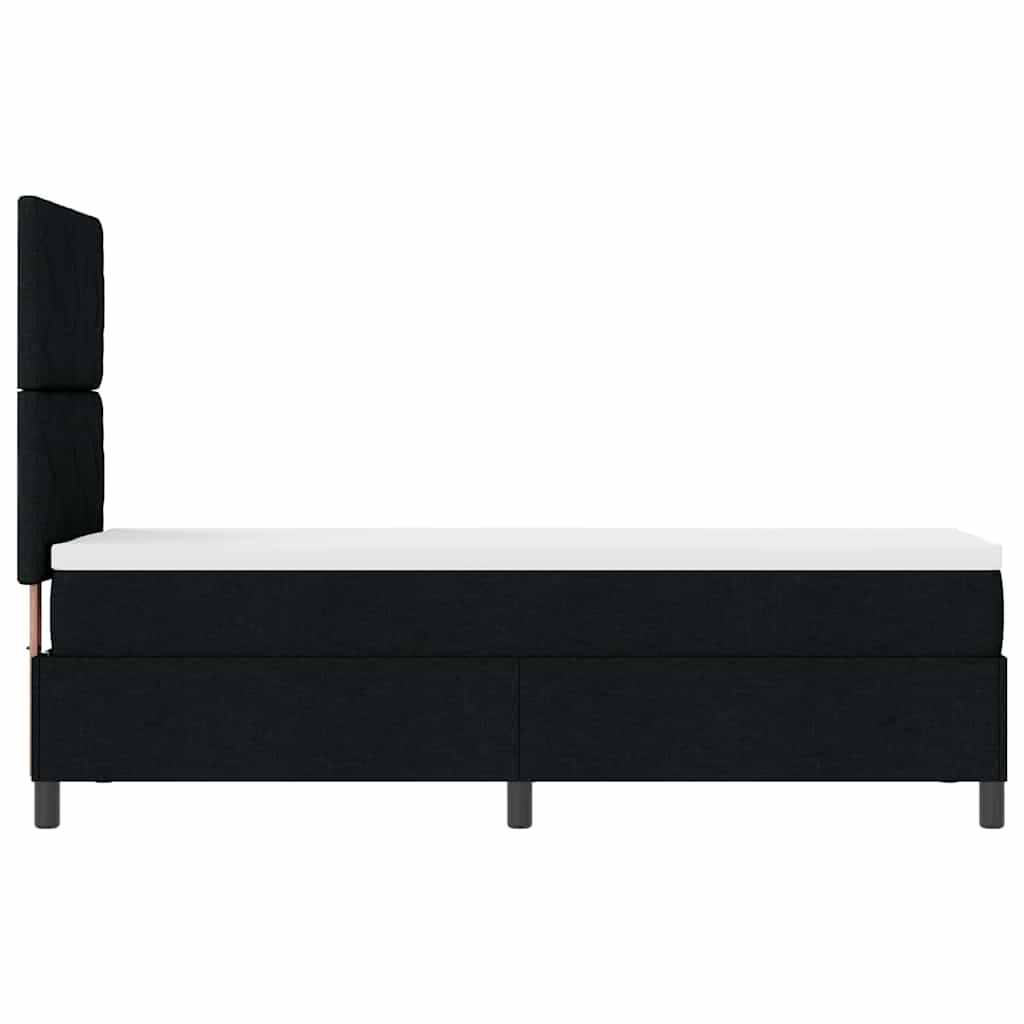 Boxspringbett mit LED-Lichtleisten Schwarz 80 x 200 cm Stoff