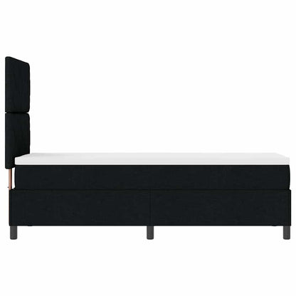 Boxspringbett mit LED-Lichtleisten Schwarz 80 x 200 cm Stoff