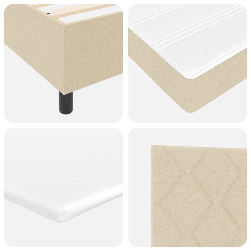 Boxspringbett mit Matratze mit LED Creme 80 x 200 cm Stoff