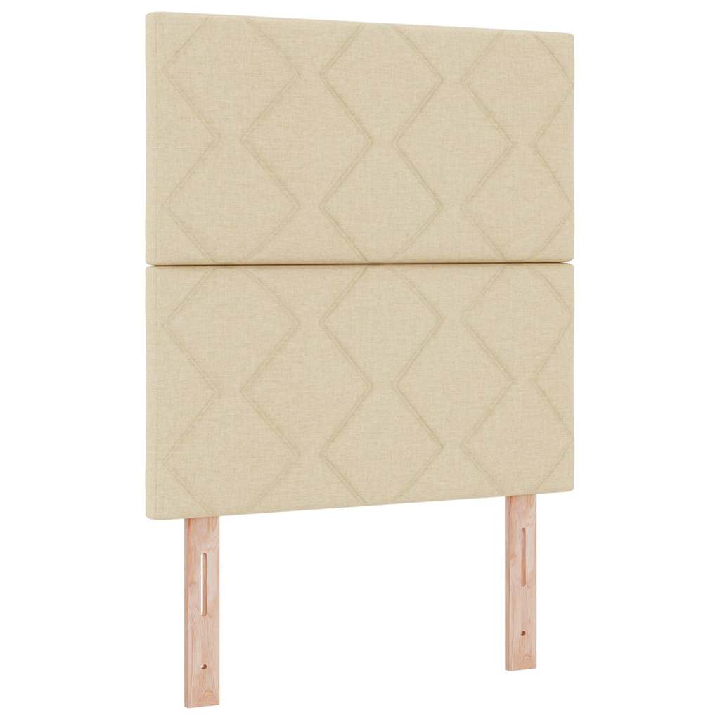 Boxspringbett mit Matratze mit LED Creme 80 x 200 cm Stoff