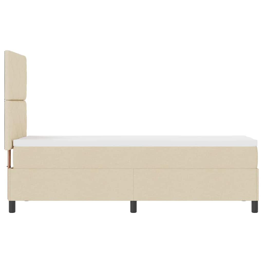 Boxspringbett mit Matratze mit LED Creme 80 x 200 cm Stoff