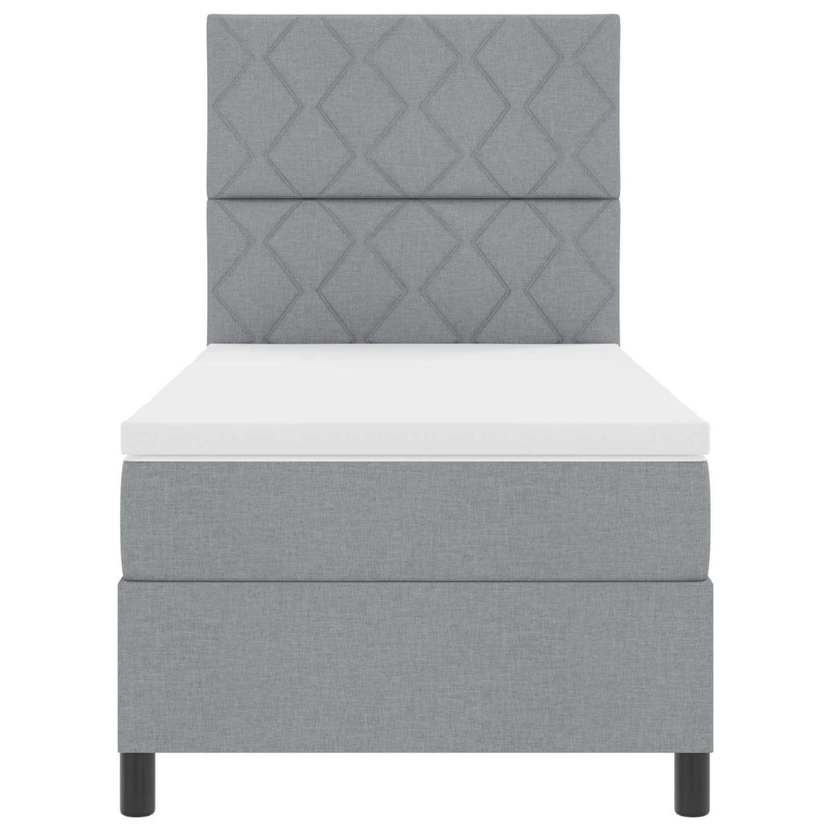 Boxspringbett mit LED-Lichtleisten Hellgrau 100 x 200 cm Stoff