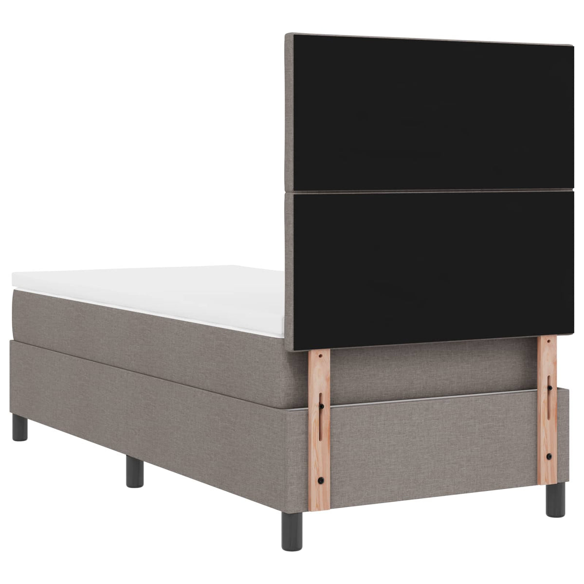 Boxspringbett mit LED-Lichtleisten Taupe 100 x 200 cm Stoff