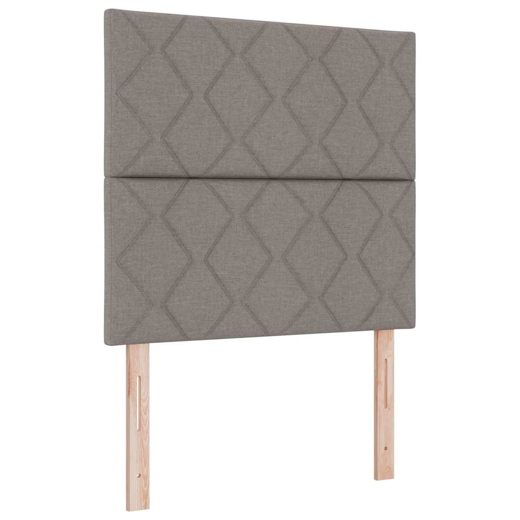 Boxspringbett mit LED-Lichtleisten Taupe 120 x 200 cm Stoff