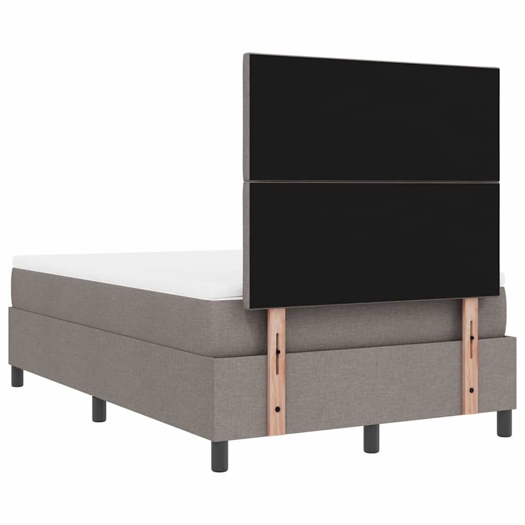 Boxspringbett mit LED-Lichtleisten Taupe 120 x 200 cm Stoff