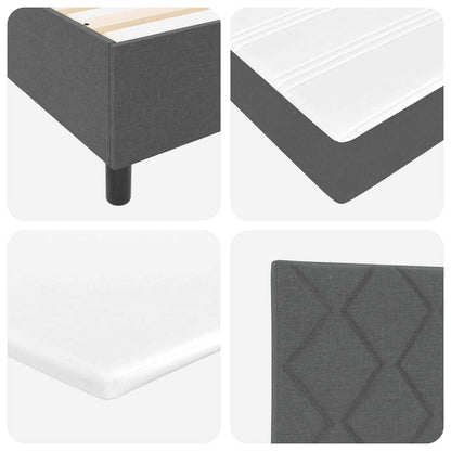 Boxspringbett mit Kopfteil Dunkelgrau 140 x 200 cm Stoff