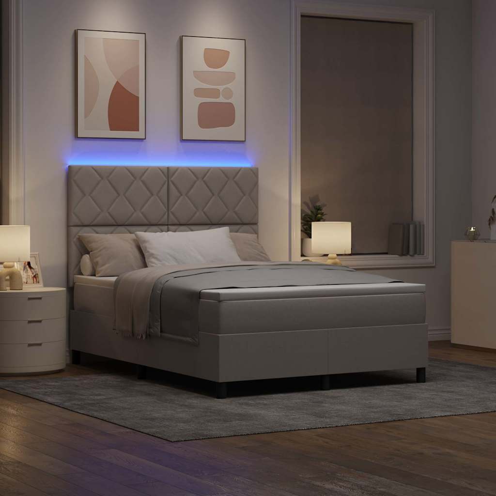 Boxspringbett mit Matratze Taupe 140 x 200 cm Stoff