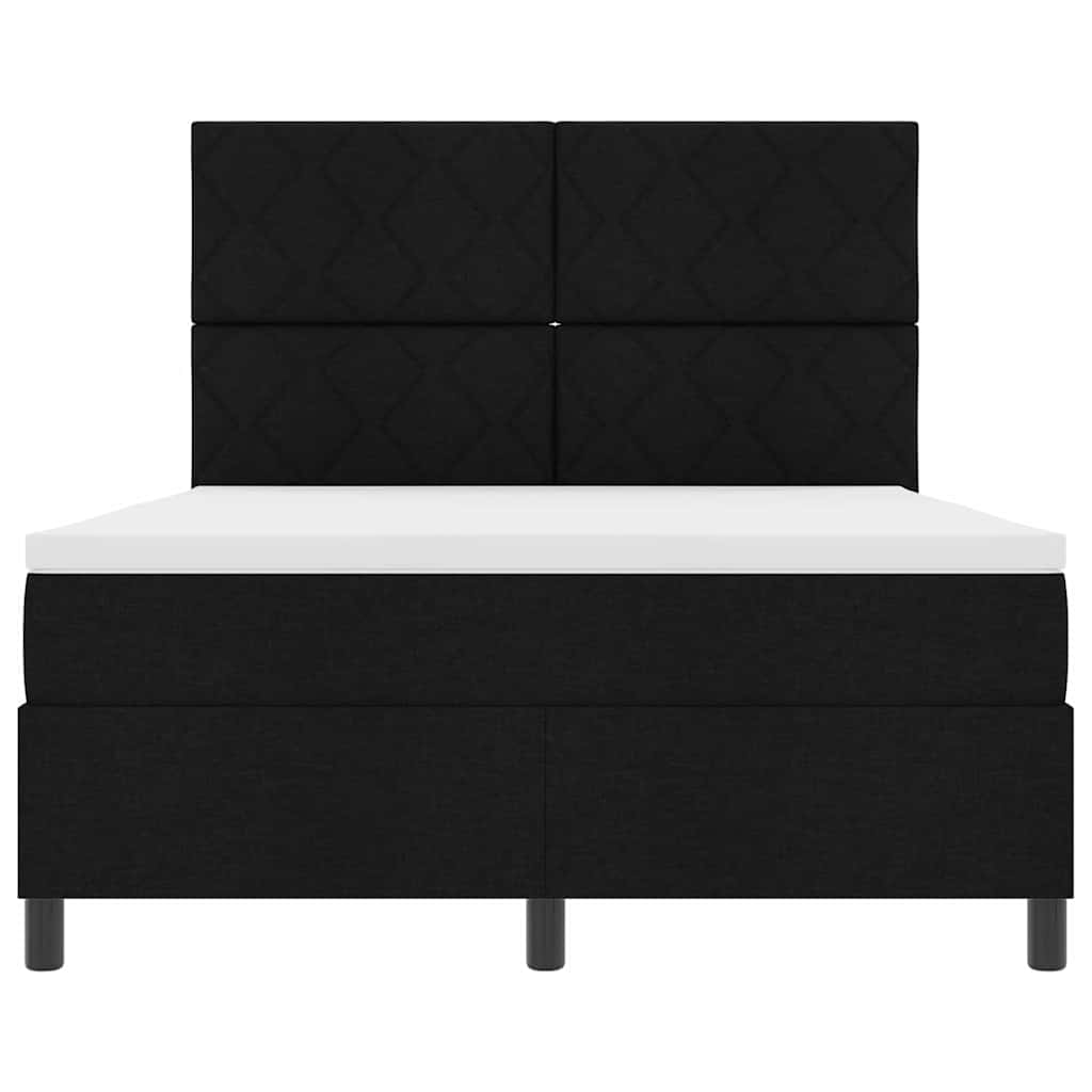 Boxspringbett mit Matratze Schwarz 160 x 200 cm Stoff