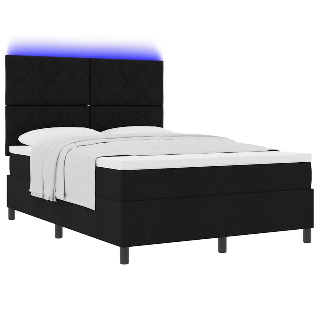 Boxspringbett mit Matratze Schwarz 160 x 200 cm Stoff