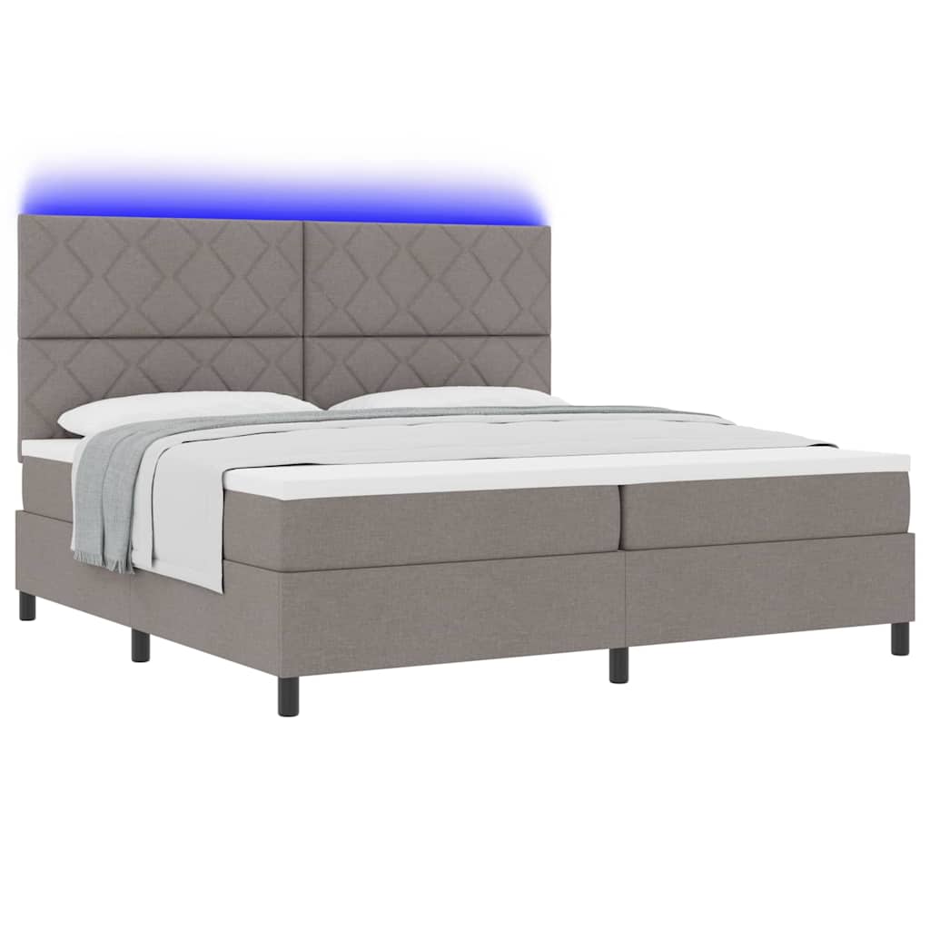 Boxspringbett mit Matratze Taupe 200 x 200 cm Stoff