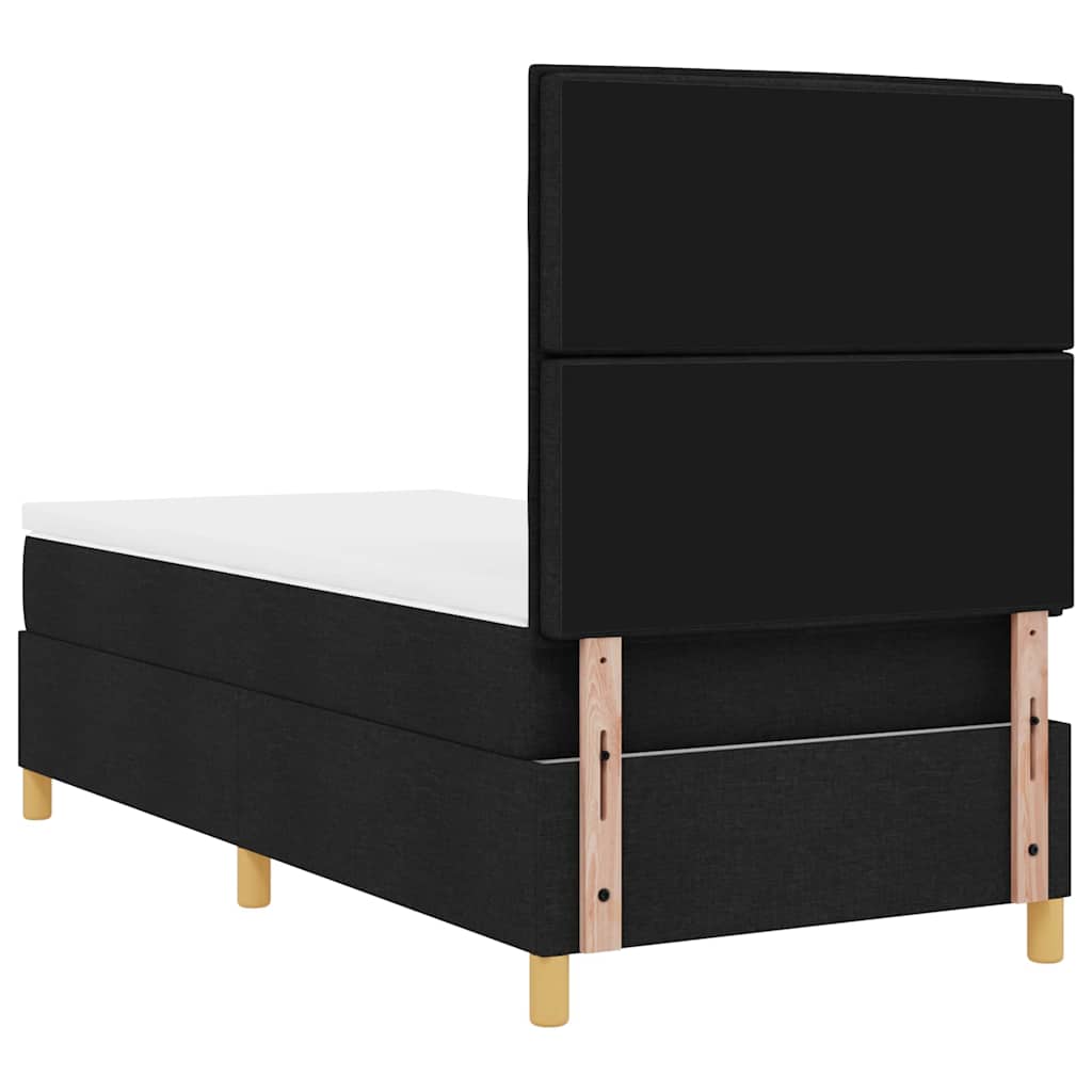 LED Boxspringbett mit Matratze Schwarz 80 x 200 cm Stoff