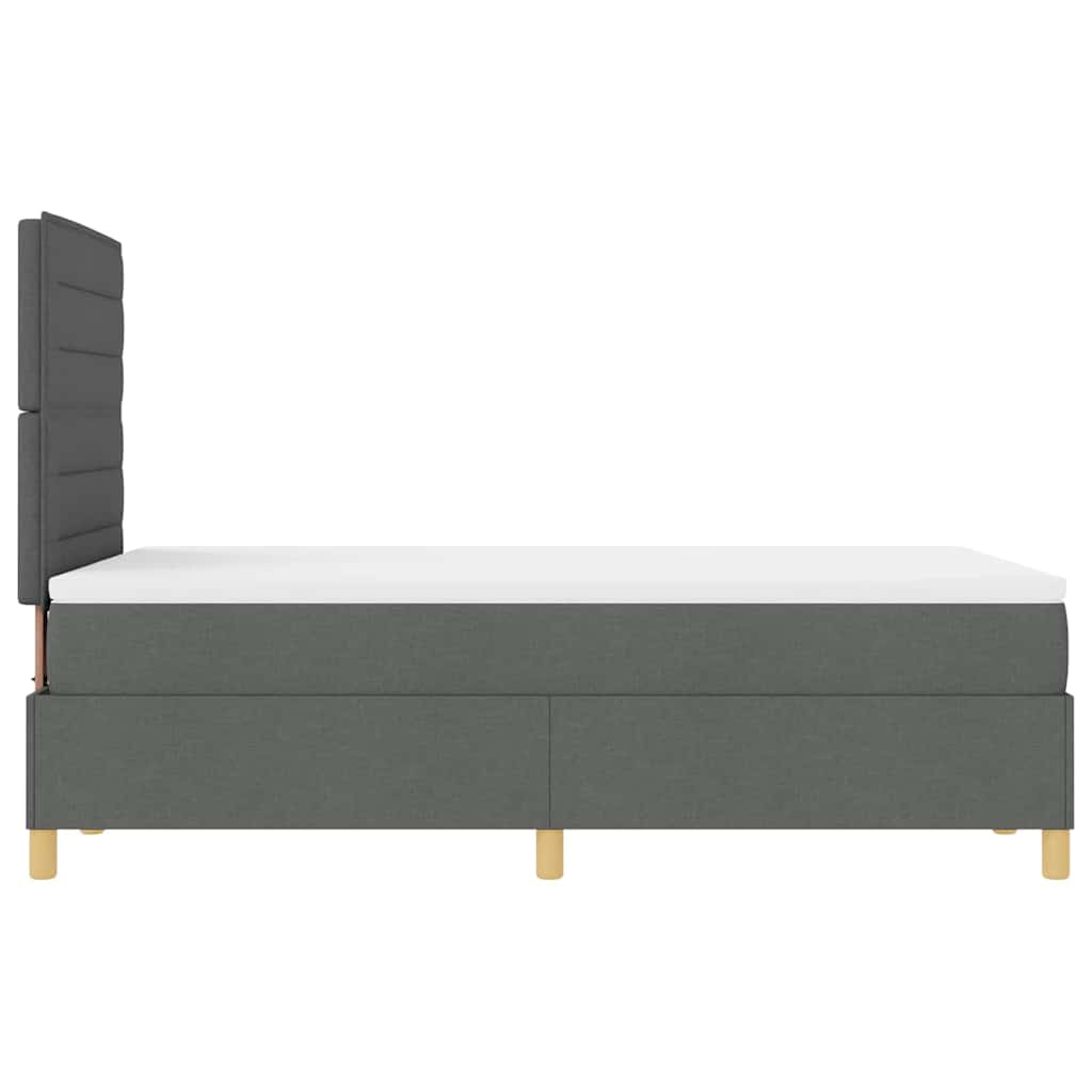 LED Boxspringbett mit Matratze Dunkelgrau 120 x 190 cm Stoff