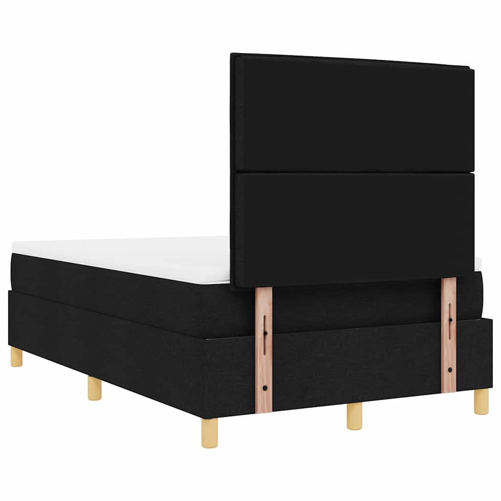 LED Boxspringbett mit Kopfteil Schwarz 120 x 190 cm Stoff