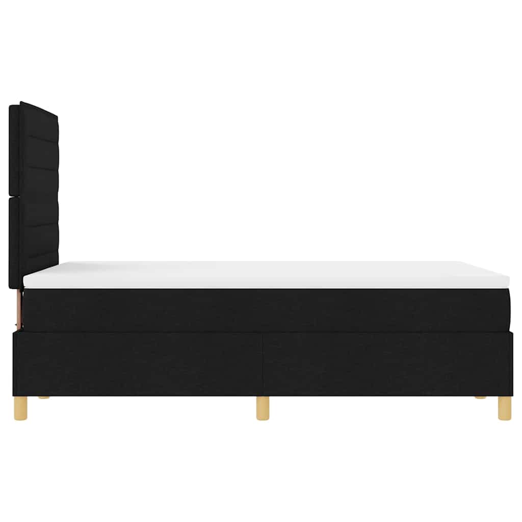 LED Boxspringbett mit Kopfteil Schwarz 120 x 190 cm Stoff