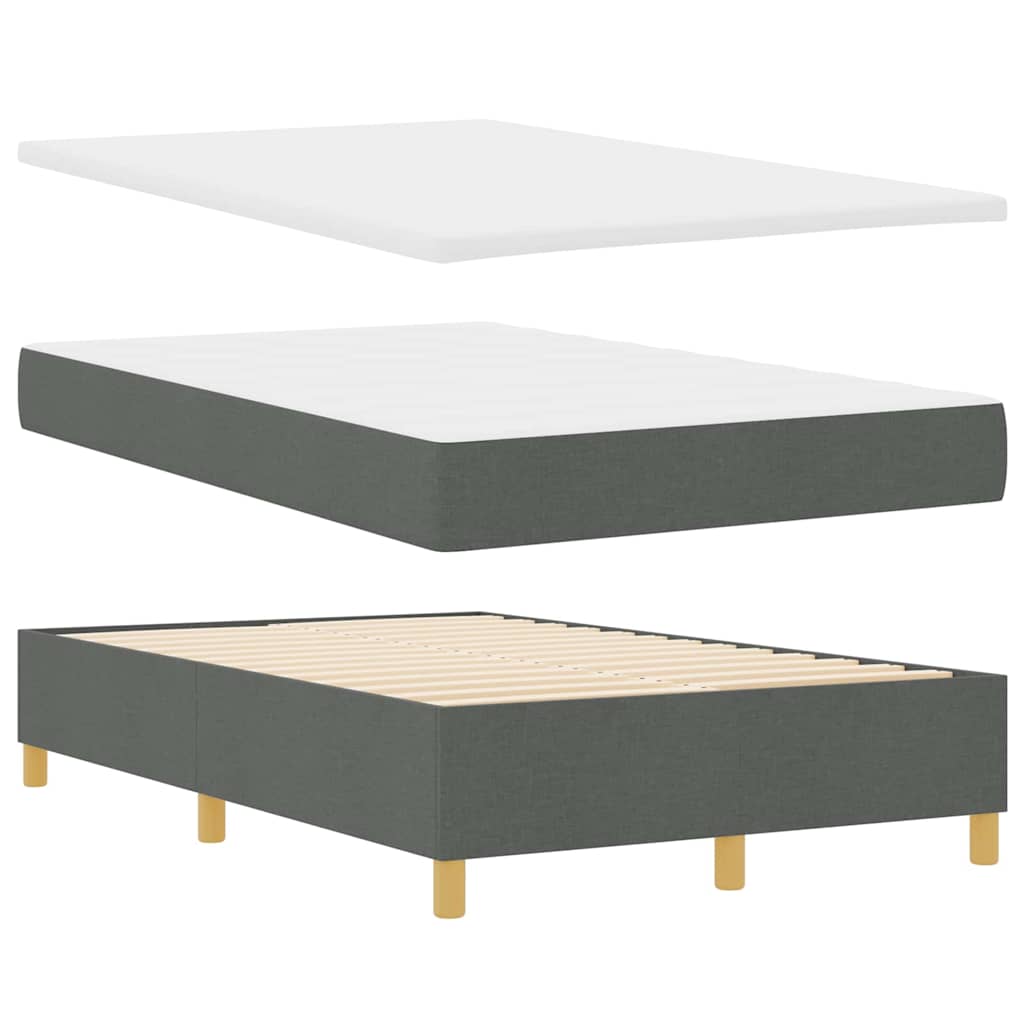 LED Boxspringbett mit Matratze Dunkelgrau 120 x 200 cm Stoff