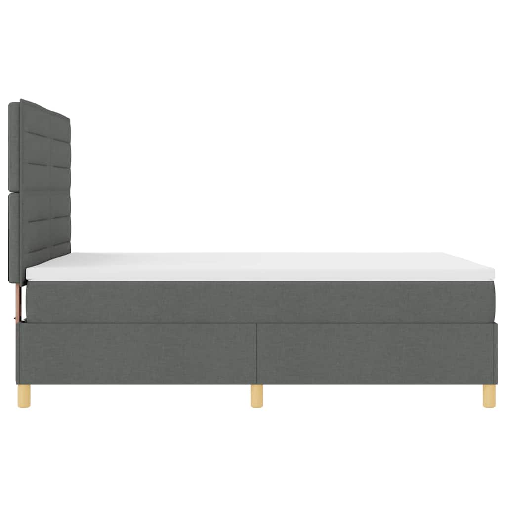 LED Boxspringbett mit Matratze Dunkelgrau 140 x 190 cm Stoff