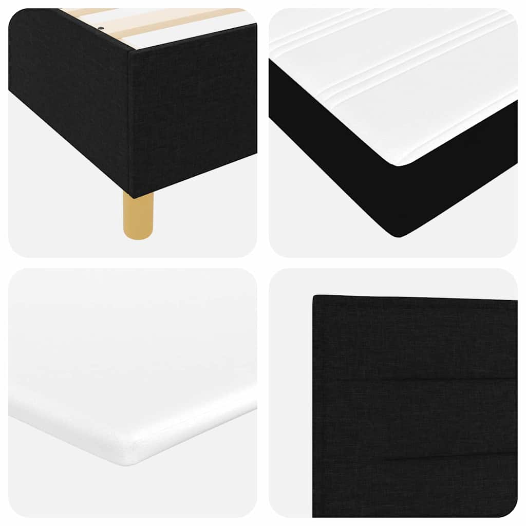 LED Boxspringbett mit Matratze Schwarz 140 x 190 cm Stoff