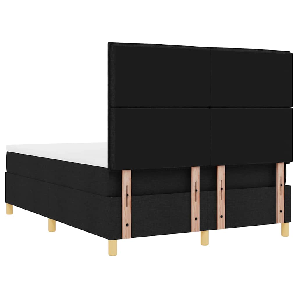 LED Boxspringbett mit Matratze Schwarz 140 x 200 cm Stoff