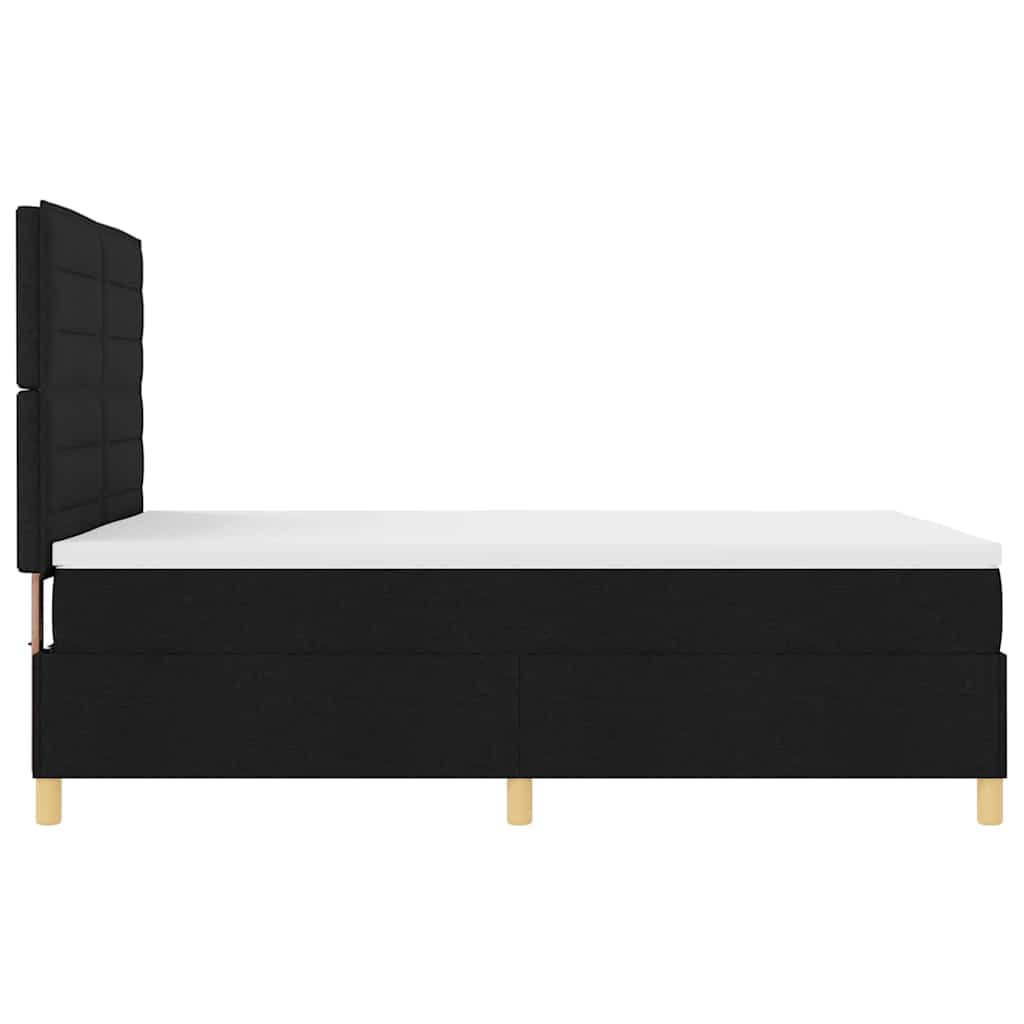LED Boxspringbett mit Matratze Schwarz 140 x 200 cm Stoff