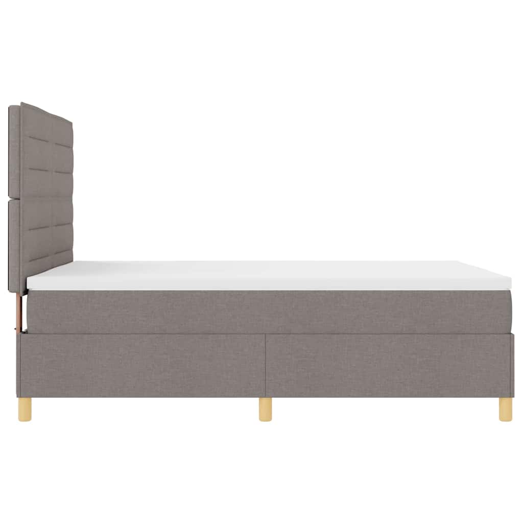 LED Boxspringbett mit Kopfteil Taupe 140 x 200 cm Stoff