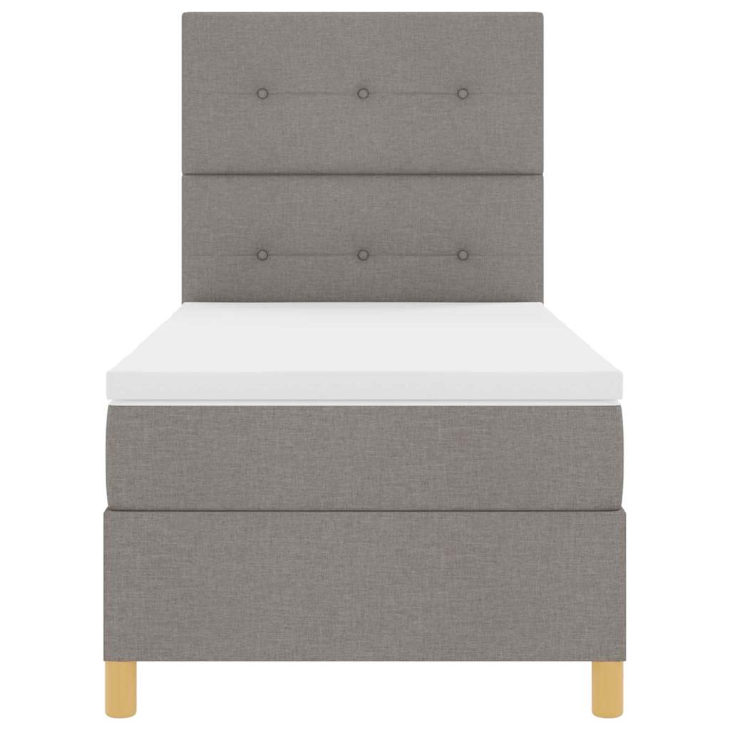 LED Boxspringbett mit Matratze Taupe 90 x 200 cm Stoff