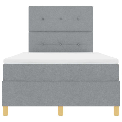 LED Boxspringbett mit Kopfteil Hellgrau 120 x 190 cm Stoff