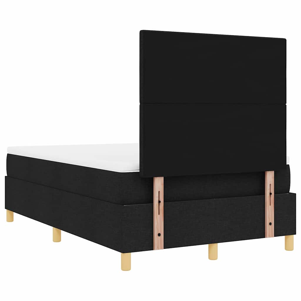 LED Boxspringbett mit Kopfteil Schwarz 120 x 190 cm Stoff